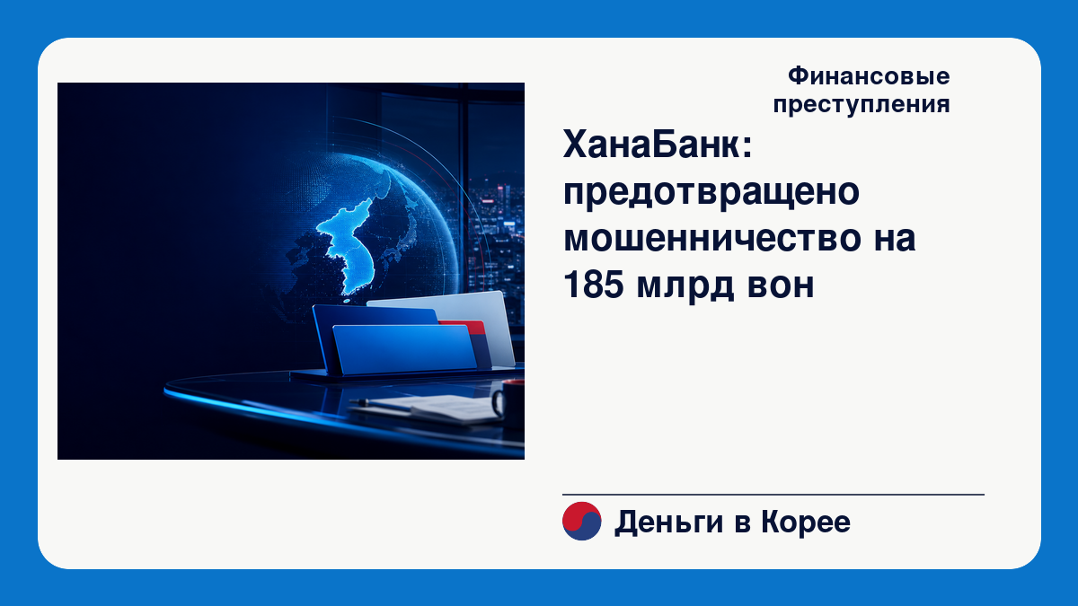 ХанаБанк предотвратил мошенничество с инвестициями на 185 млрд вон