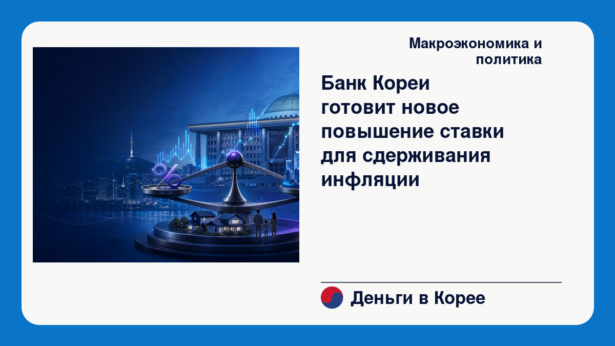 Банк Кореи готовит новое повышение ставки для сдерживания инфляции