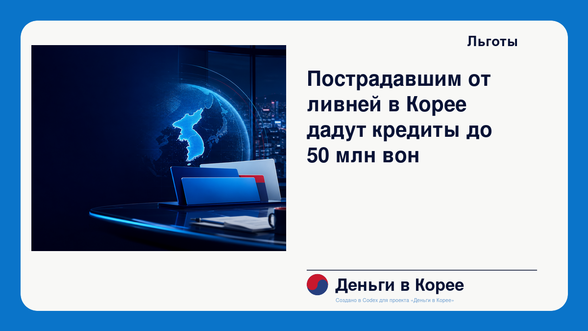 Пострадавшим от ливней в Корее дадут кредиты до 50 млн вон